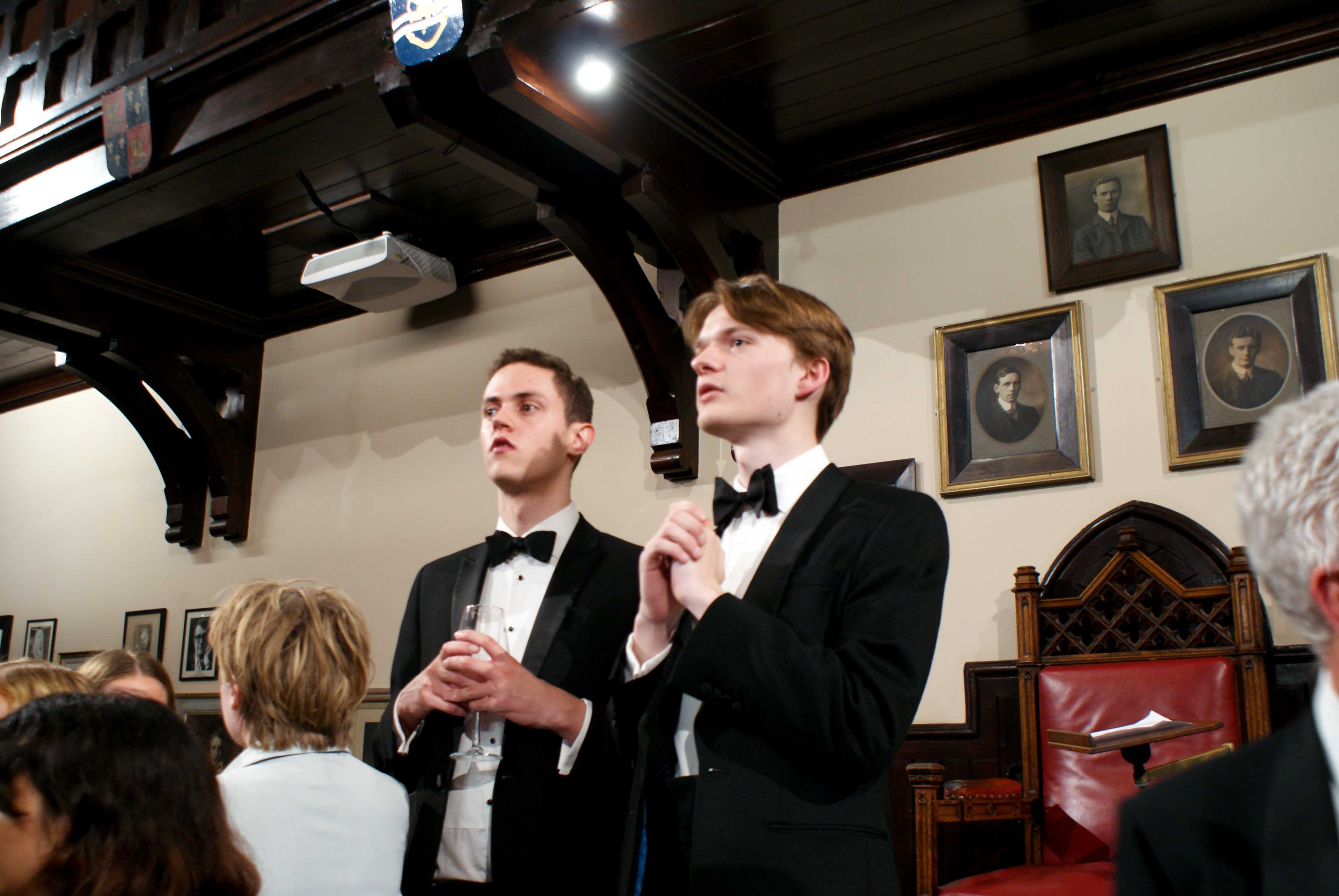 Union hacks applauding, Cambridge Union